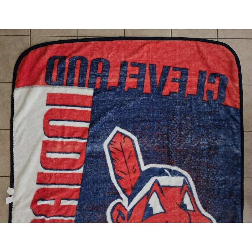 Cleveland Indians Chief Wahoo 78x60 Plush Throw Stadium Blanket MLB Guardians